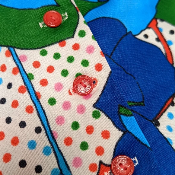 60s 70s Hand Made Vintage Flower Mini Dress - Picture 5 of 9